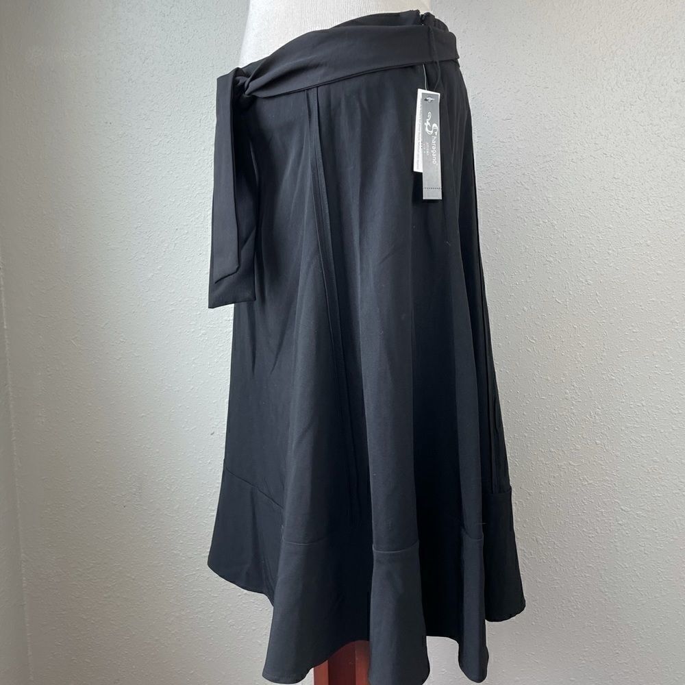 NWT Sharagano Black Belted Skirt Size 10 - Picture 2 of 6